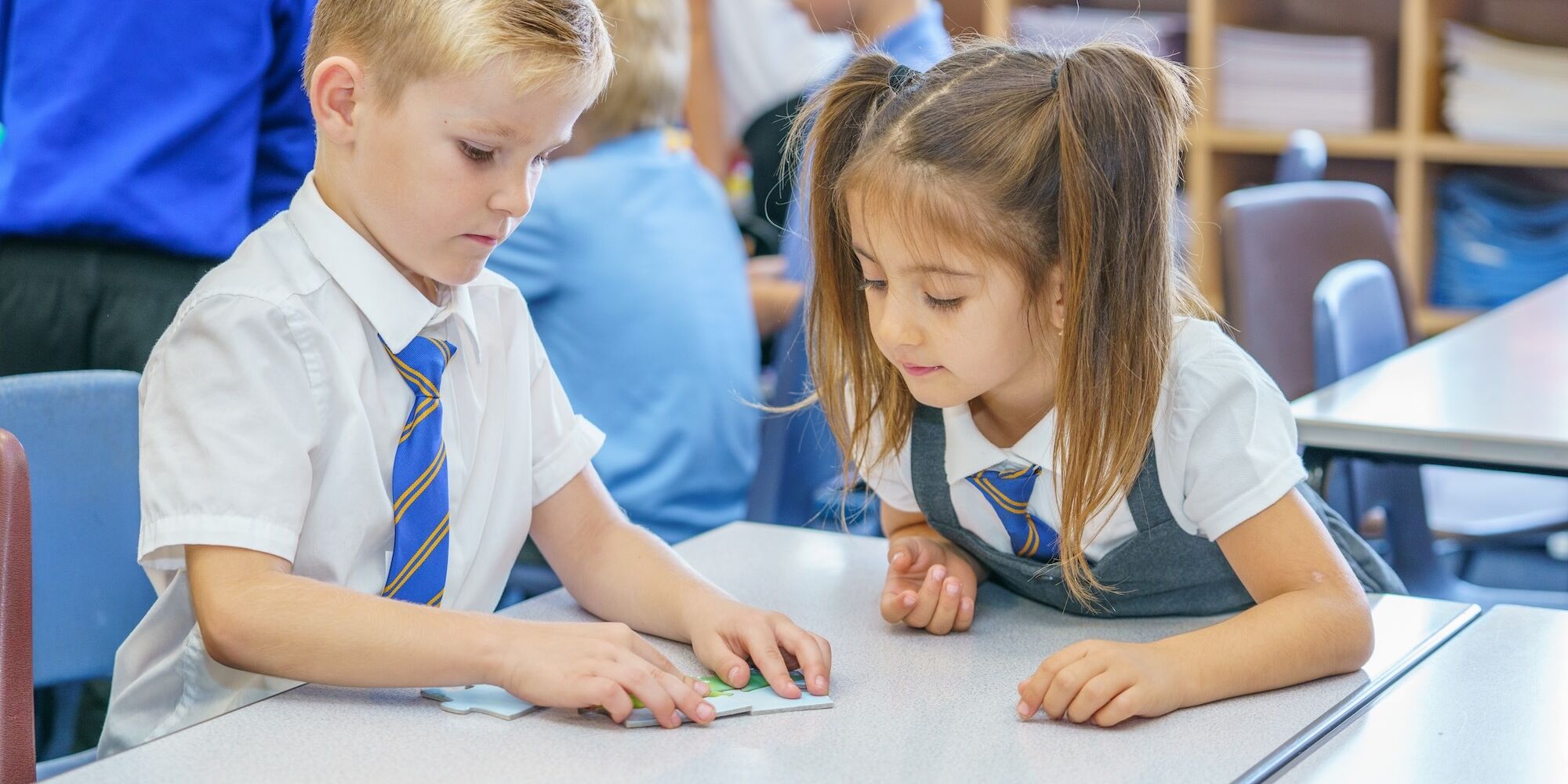 Camp Hill Pupils putting together a puzzle